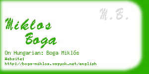miklos boga business card